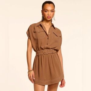 Ramy Brook Brown Belted Mini Dress